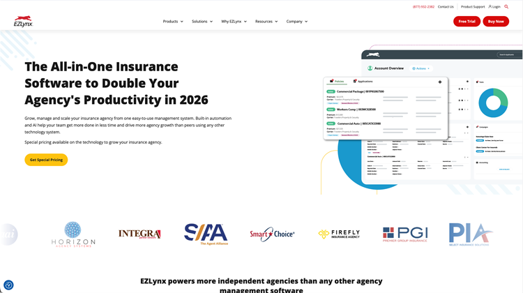 EZLynx global brokerages corporate brokers insurance software