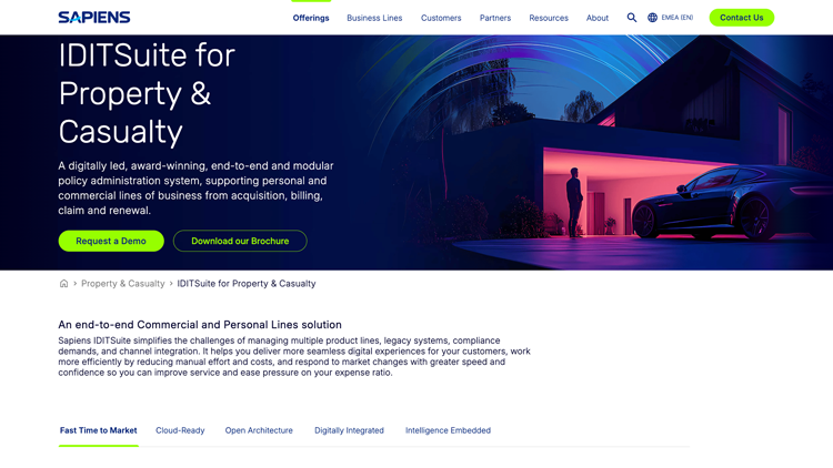 sapiens software insurance core property casualty