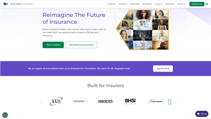 duck creek technologies software seguros core asegurador