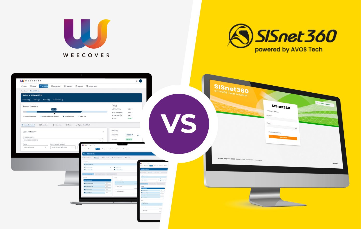 weecover vs sisnet360 core asegurador