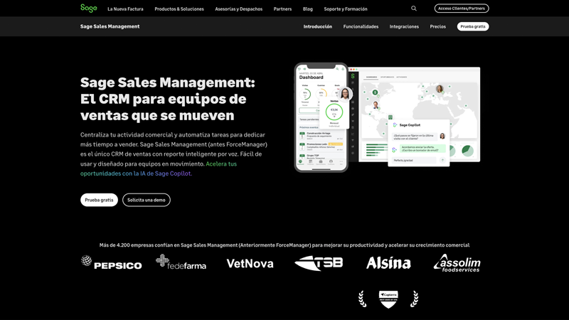 crm seguros sage sales management
