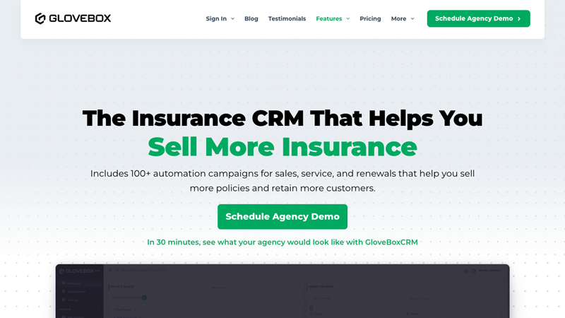 gloveboxcrm insurance crm weecover