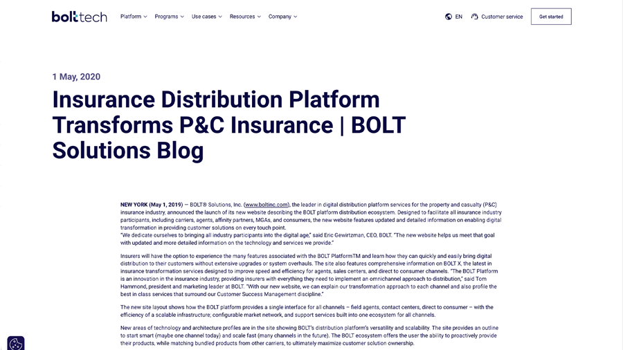 bolt tech plataforma distribucion seguros weecover 